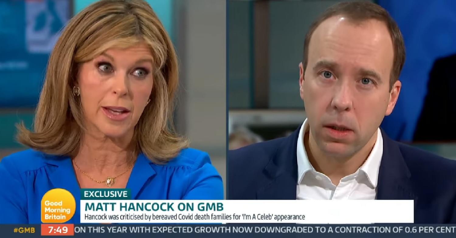 Kate Garraway grilling Matt Hancock on GMB today