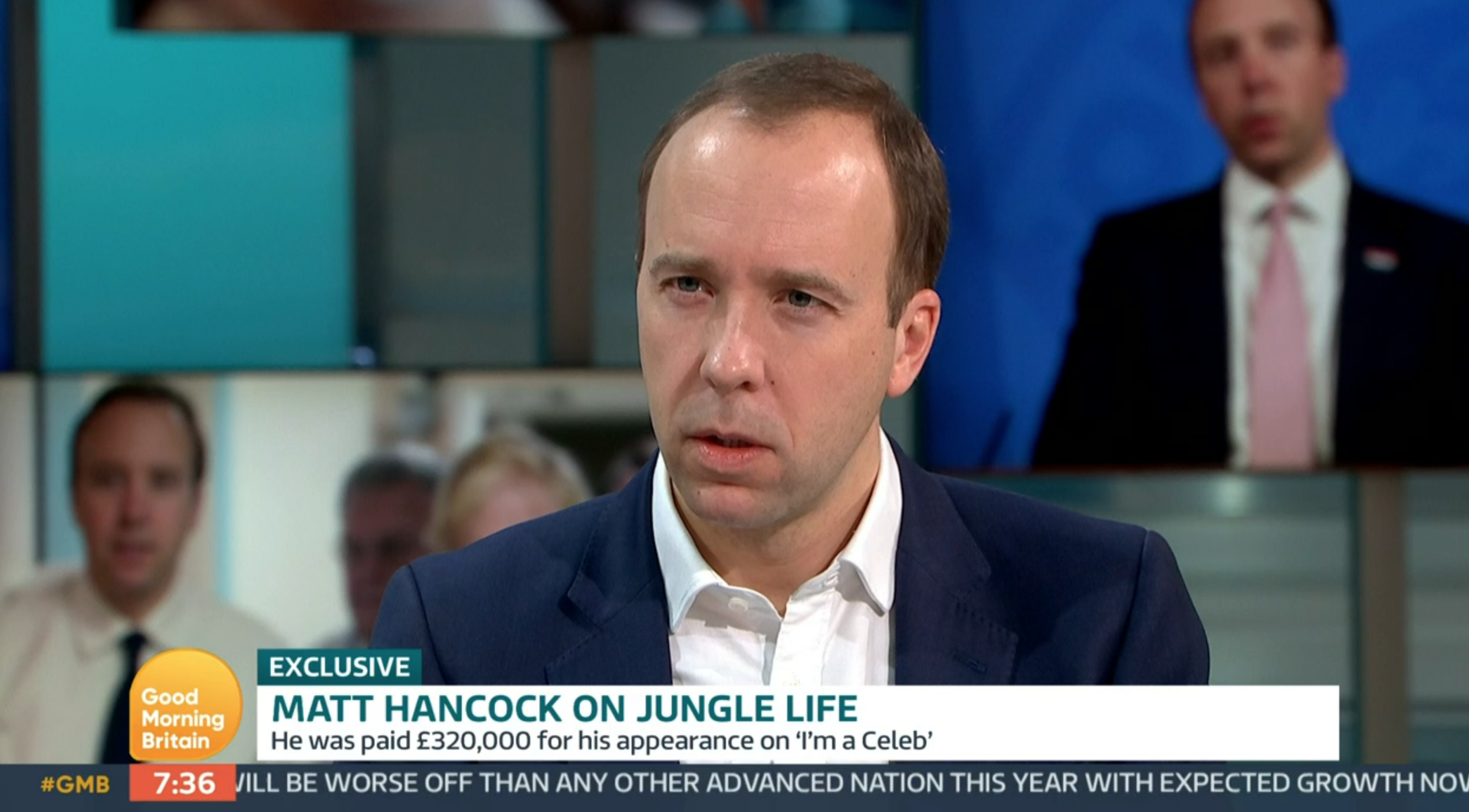 Matt Hancock being interviewed on GMB