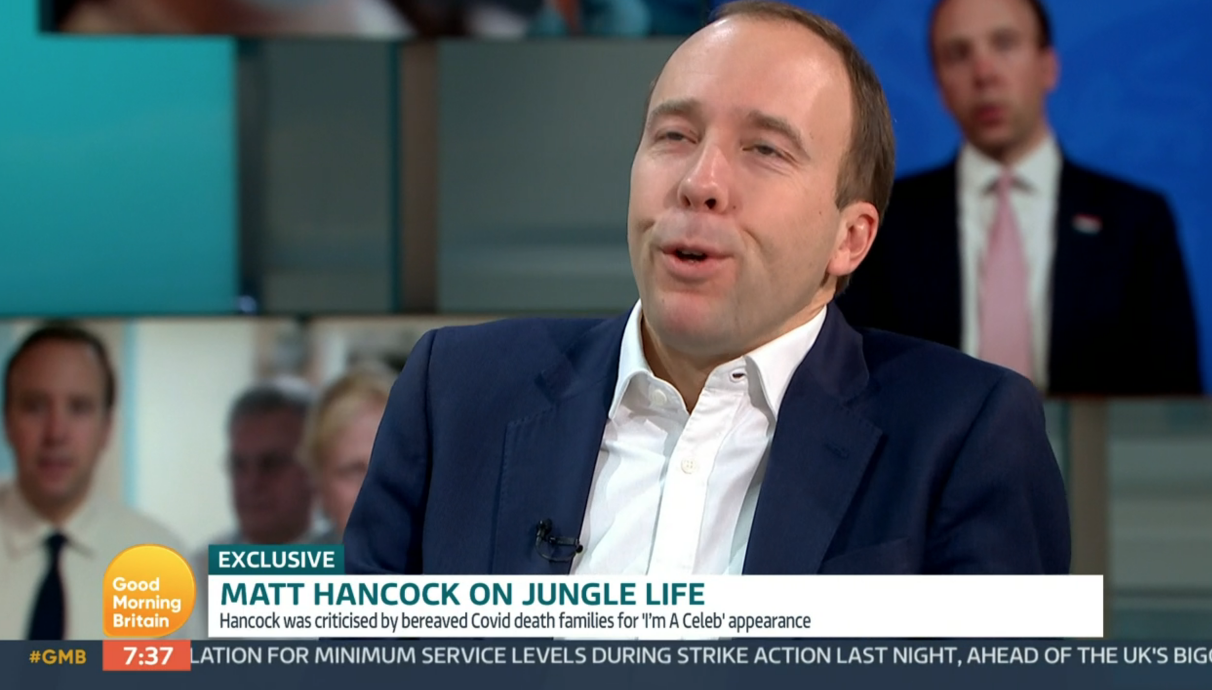 Matt Hancock being interviewed on GMB