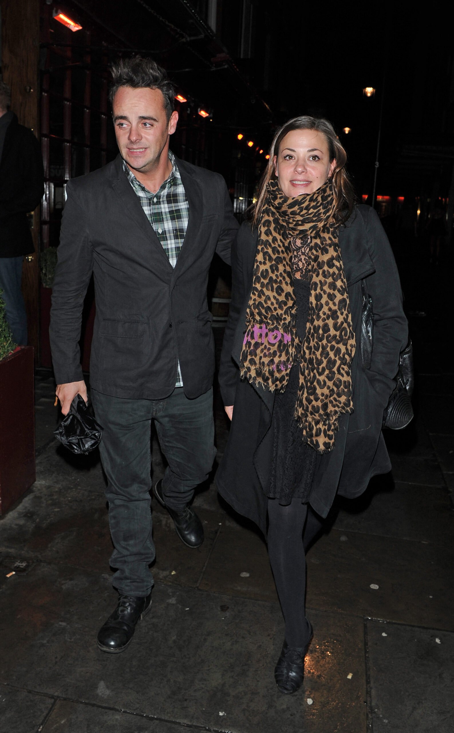Ant McPartlin and Lisa Armstrong walking together