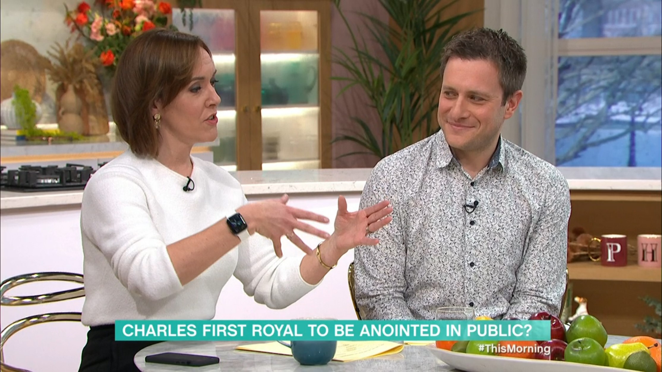 Camilla Tominey talking on This Morning today