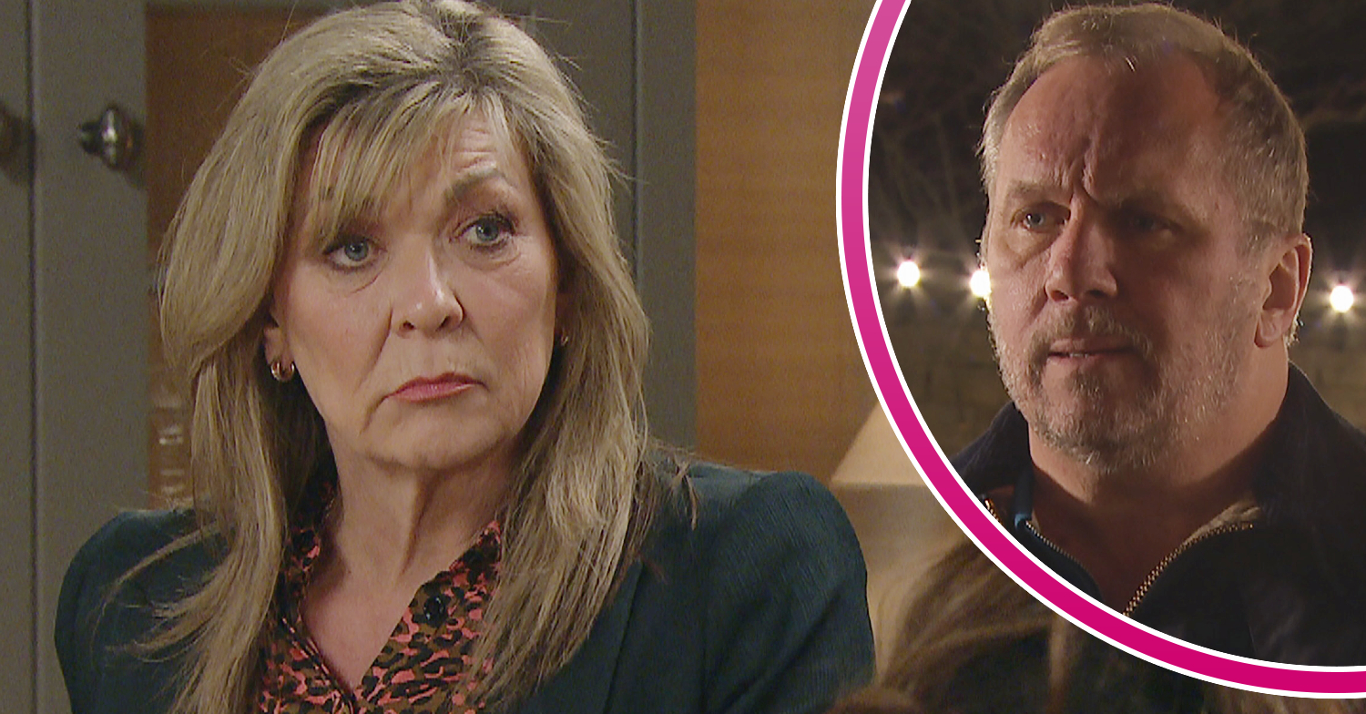 Emmerdale's Kim is looking angry and, in a bubble, Will is furious