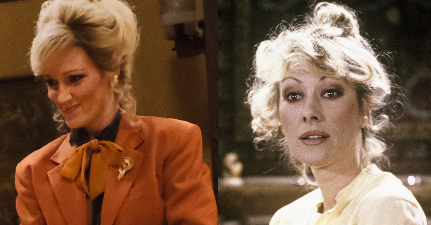 Sue Lloyd in Nolly next to the real life Sue Lloyd