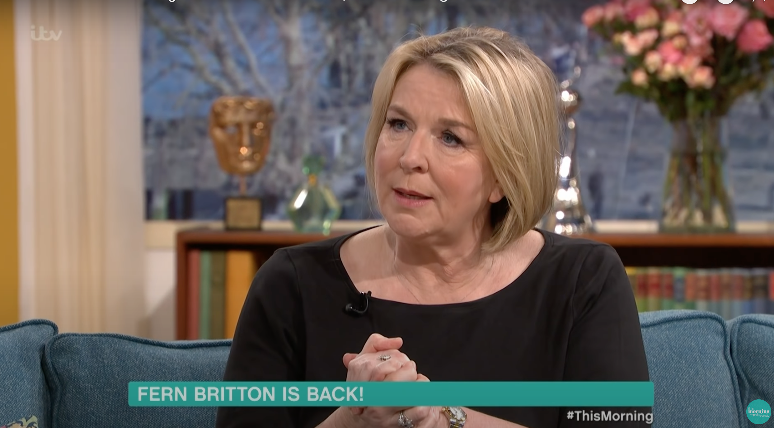 Fern Britton looking sad on This Morning