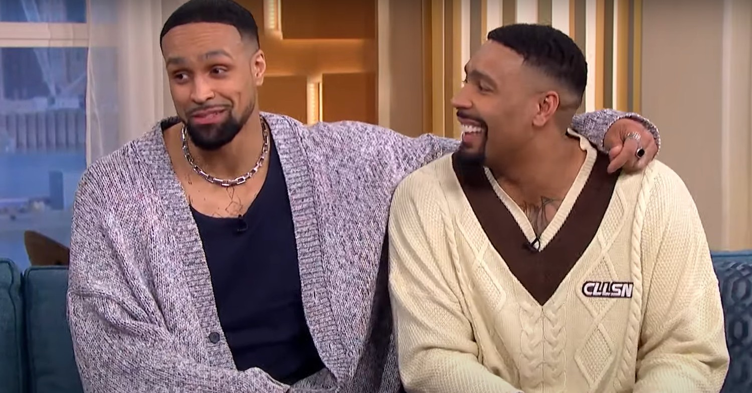 Ashely Banjo placing his arm around brother Jordan on This Morning