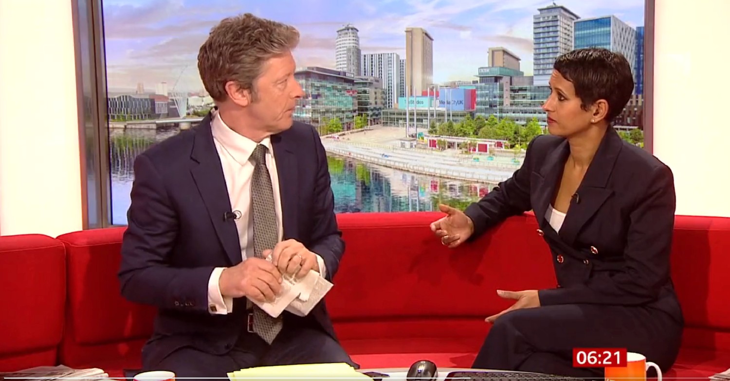 Charlie Stayt and Naga Munchetty on BBC Breakfast today 