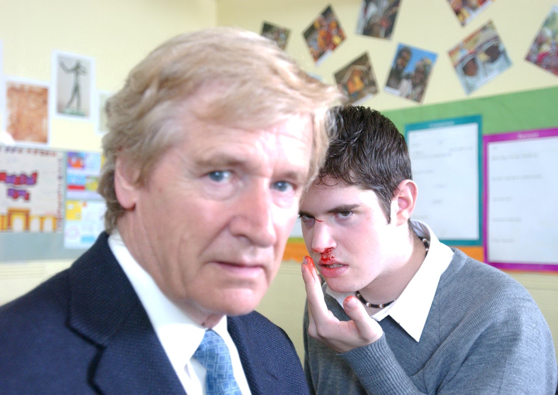 Ken Barlow (William Roache) finally looses his temper and punches Aidan Critchley (Dean Ashton) on the nose.