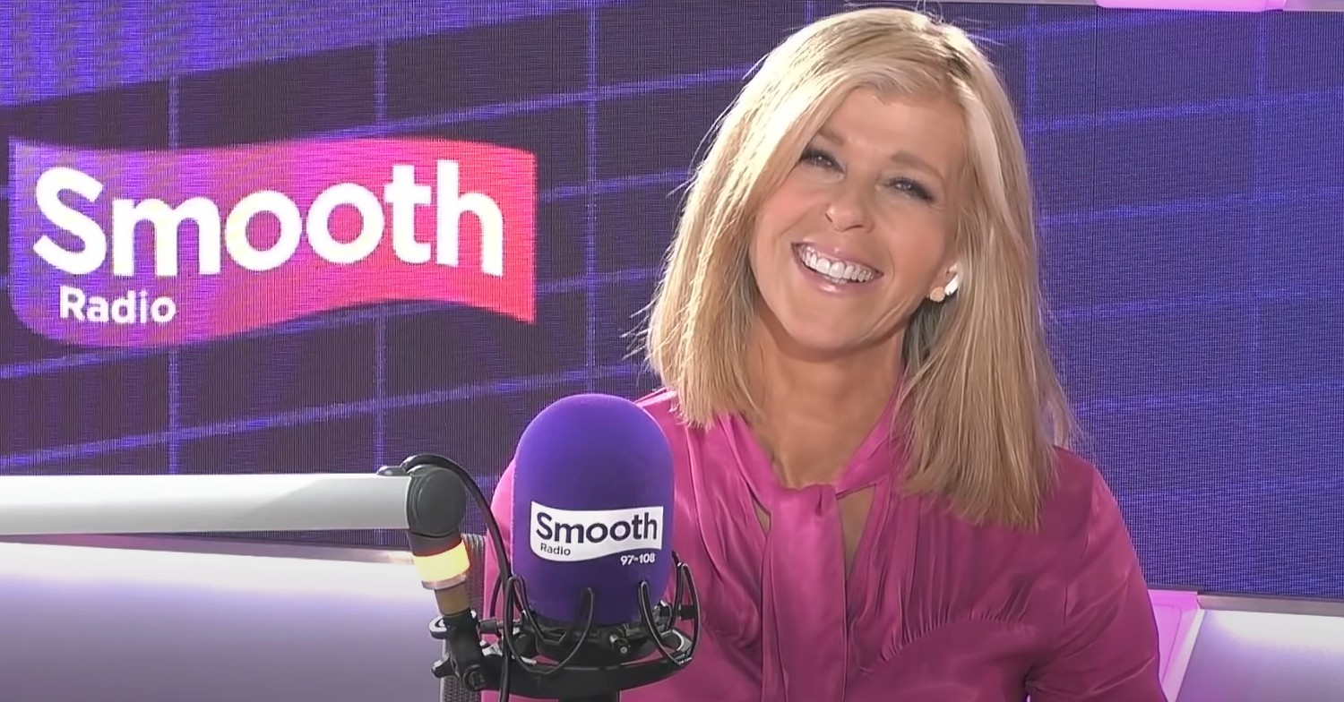 Kate Garraway smiling in the Smooth Radio studio on This Morning