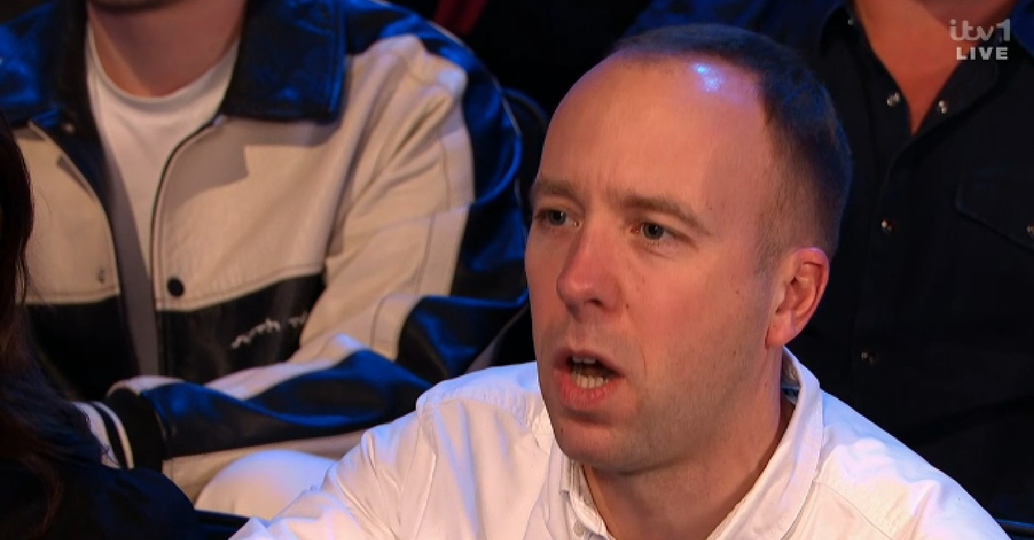Matt Hancock sitting in audience on Dancing On Ice tonight