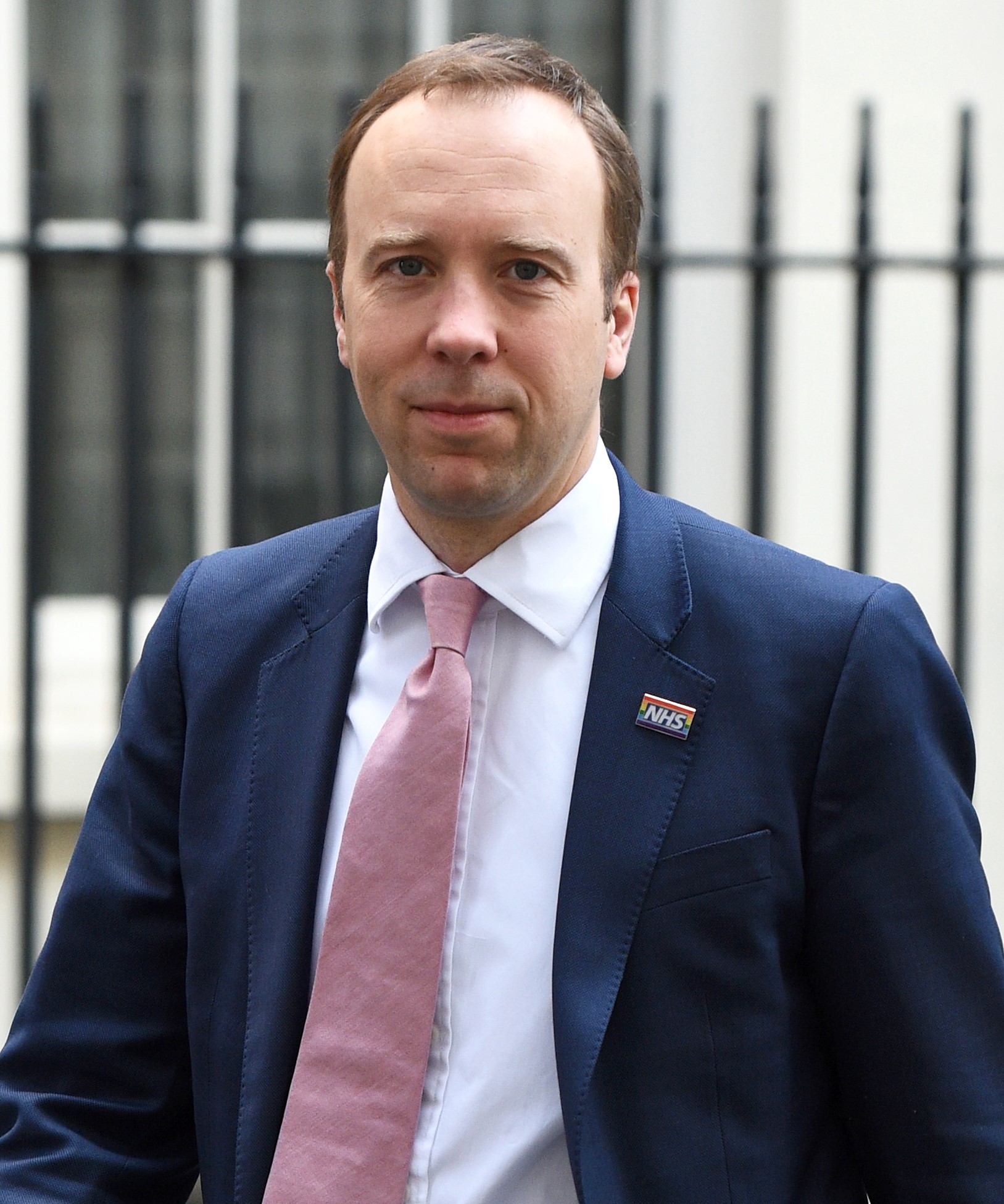 Matt Hancock smiling outside Downing Street