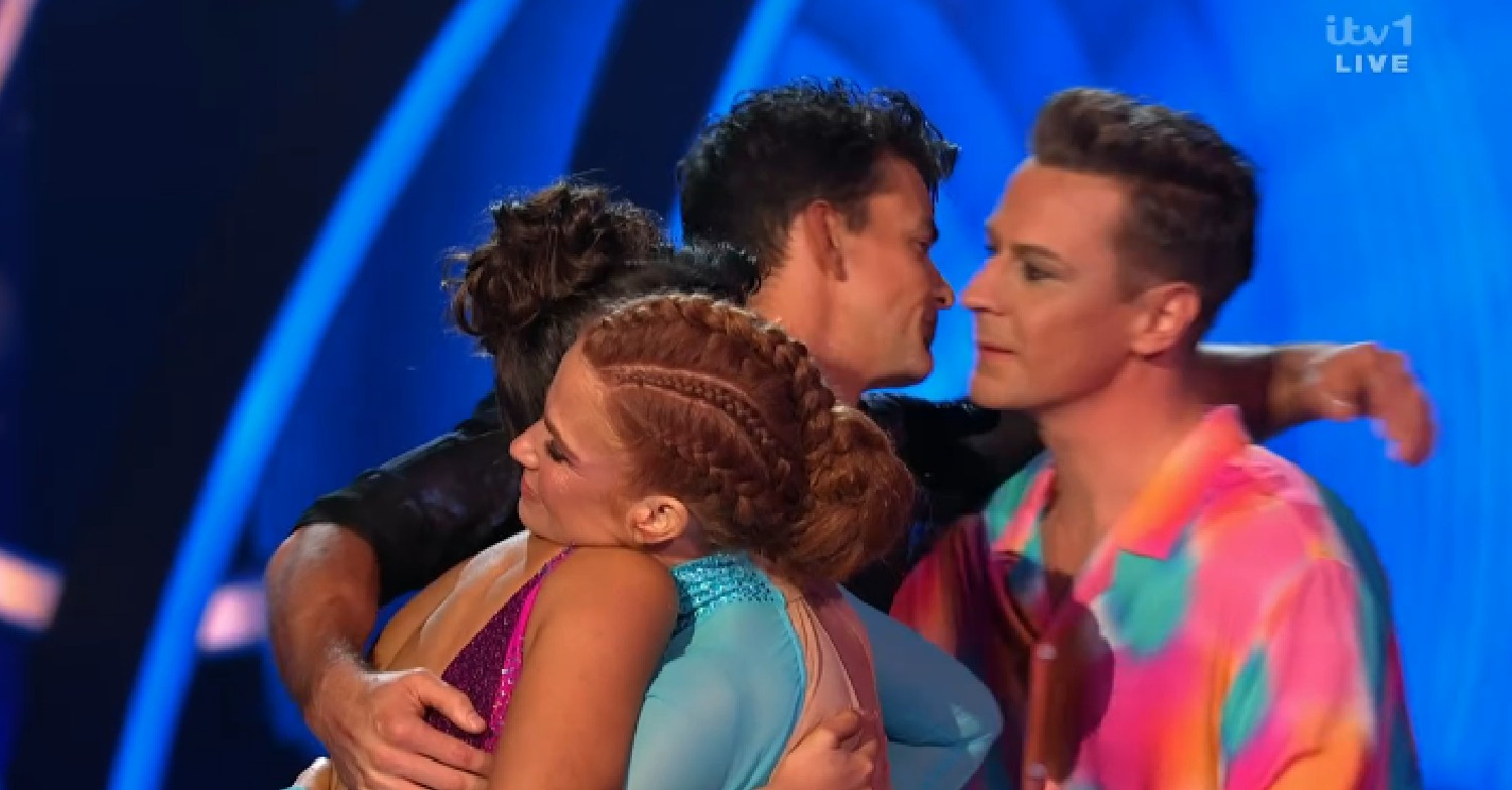 Patsy Palmer hugs Ekin-Su on Dancing On Ice after result