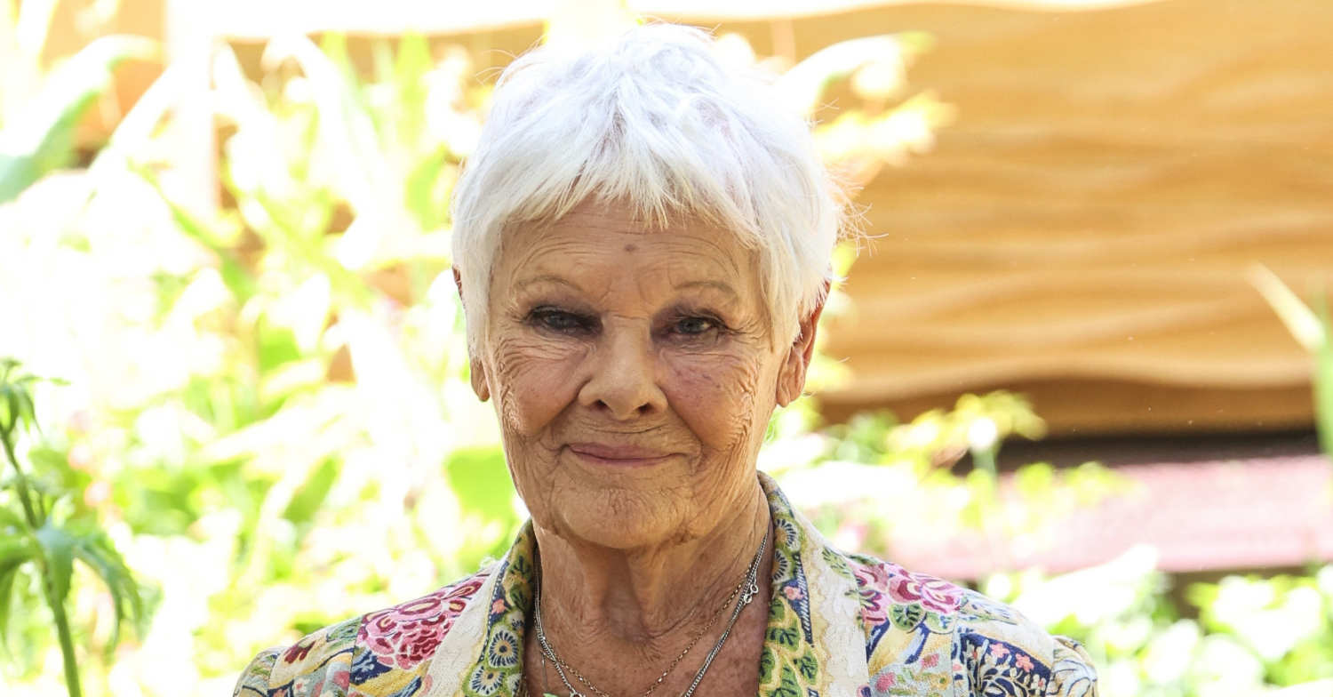 Dame Judi Dench eyes to camera in the sunshine