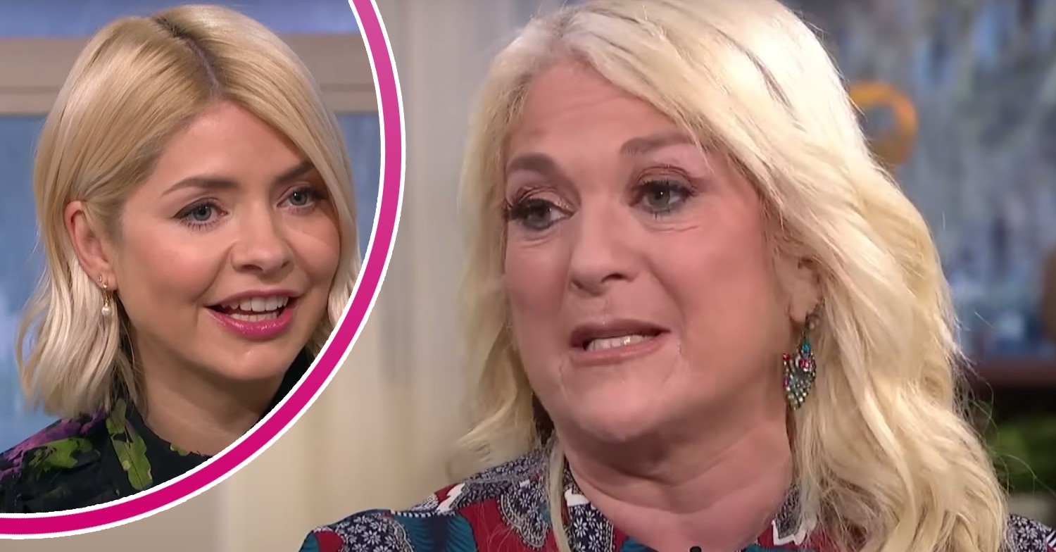 Vanessa Feltz looks sad, Holly Willoughby listens on This Morning