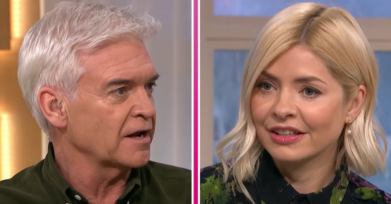 Phillip Schofield and Holly Willoughby facing each other on This Morning today