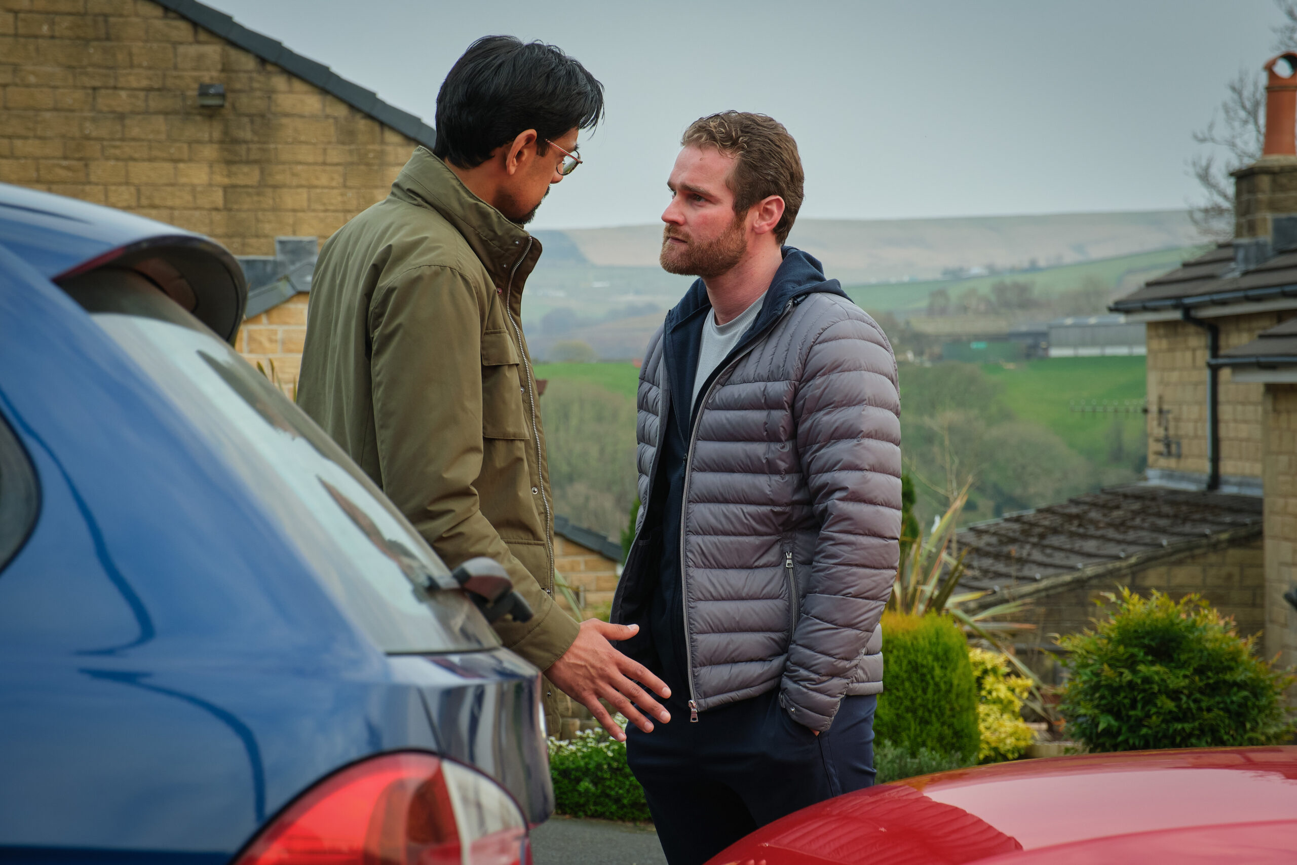 Rob and Faisal speak together in Happy Valley