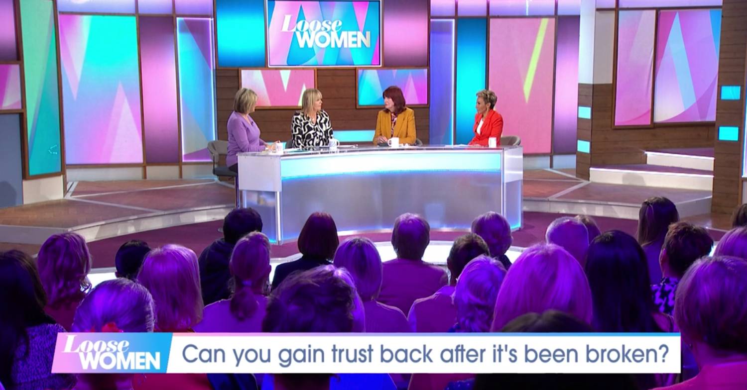 Panelists listen on Loose Women today