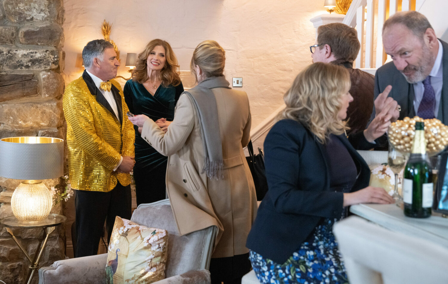 Bob and Bernice in Emmerdale spoilers smile as they greet guests