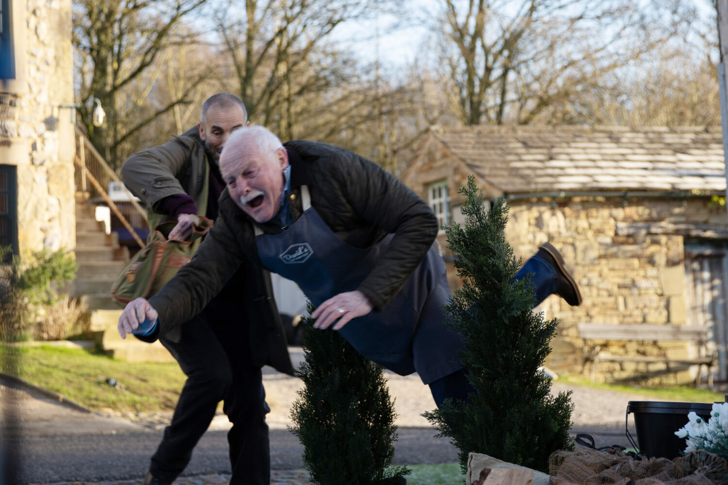 Emmerdale spoilers: Pollard tries to grab Sam's collar as he's fleeing and trips