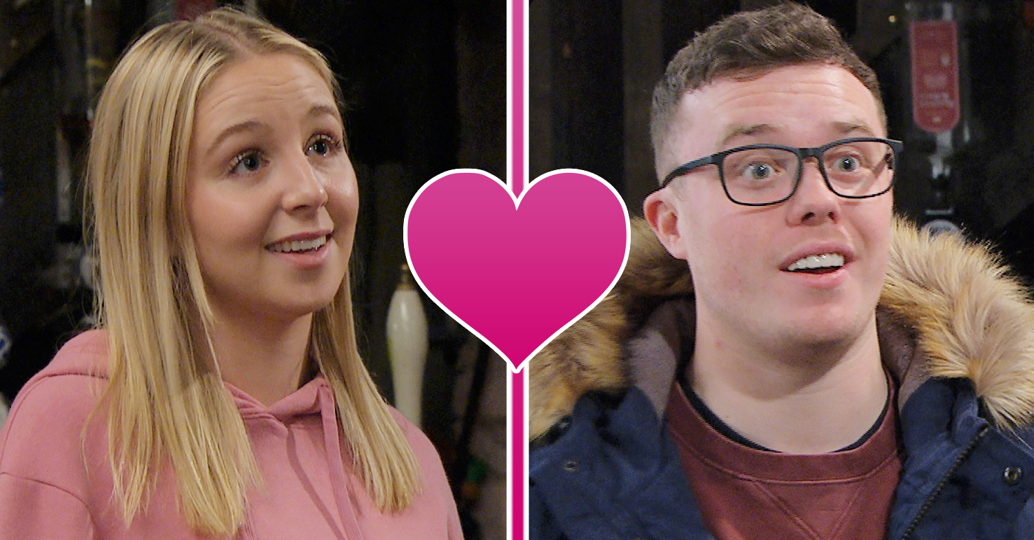 Emmerdale's Belle and Vinny are smiling