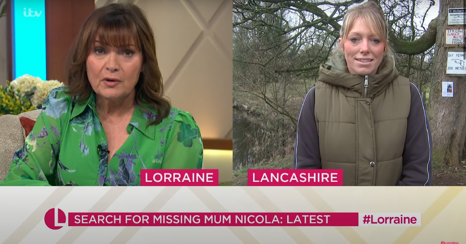Lorraine Kelly speaking to Jill Peck on Lorraine today 