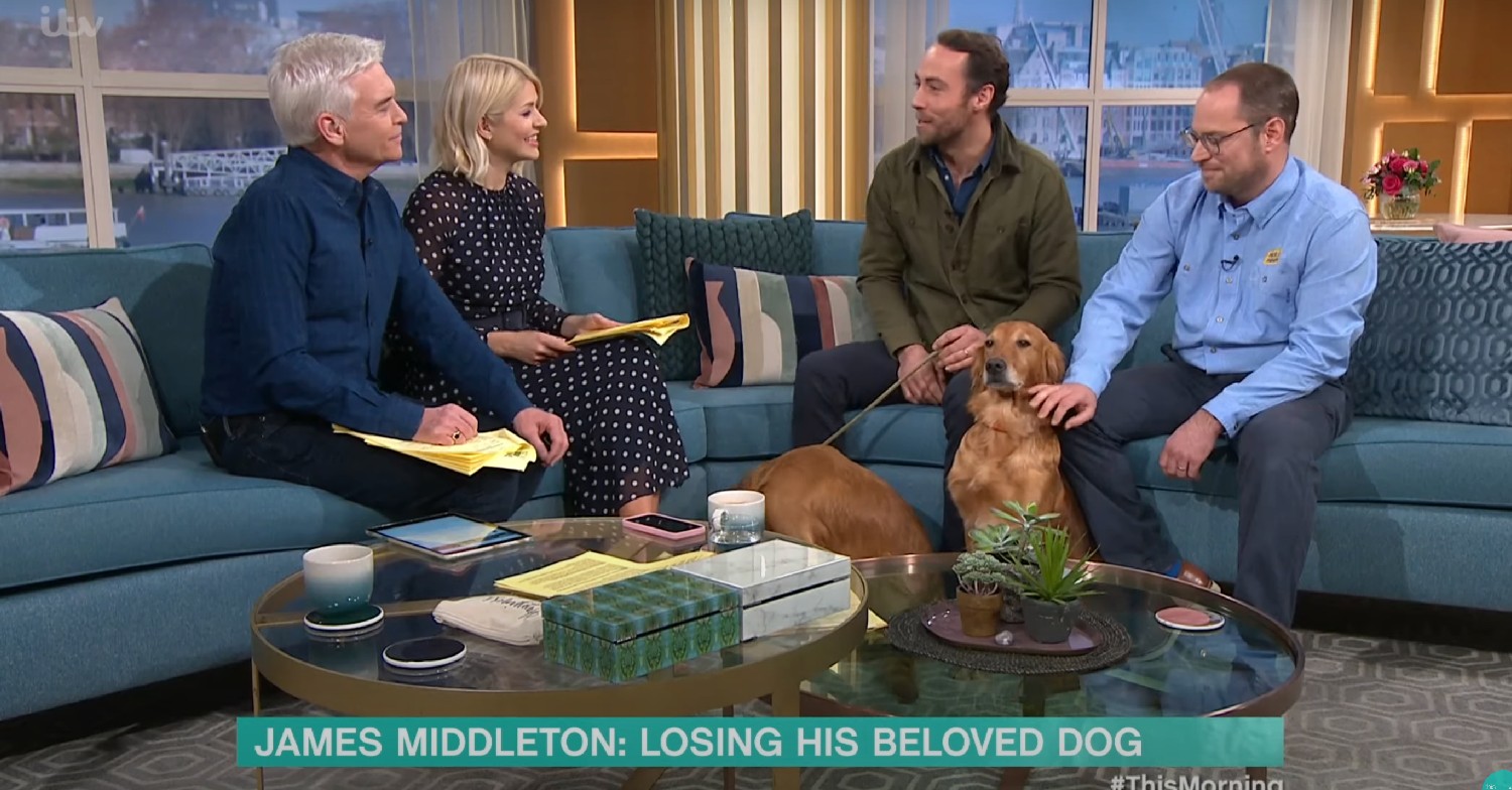 Phillip Schofield, Holly Willoughby speaking to James Middleton and Matthew Robinson on This Morning 