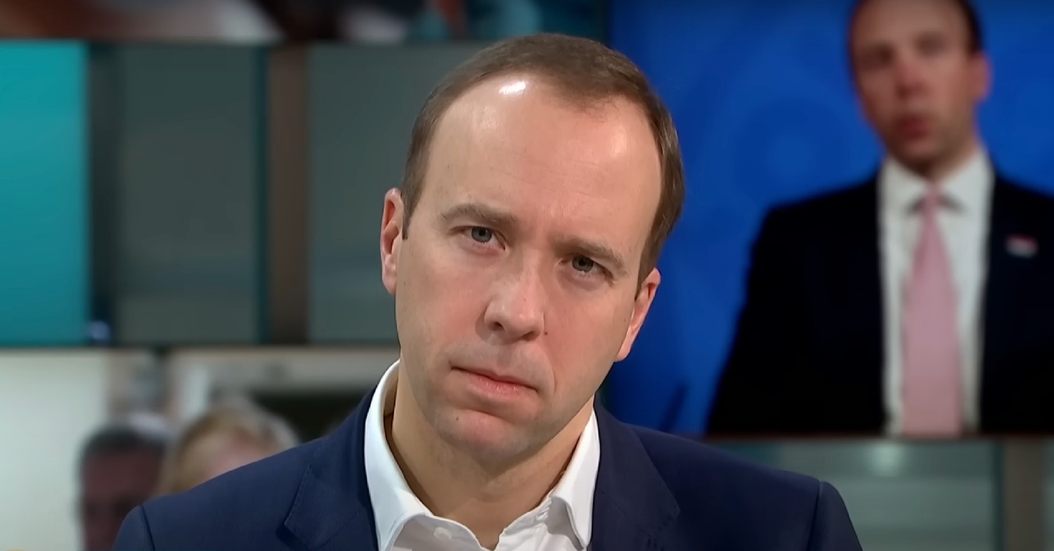 Matt Hancock looking concerned on GMB 