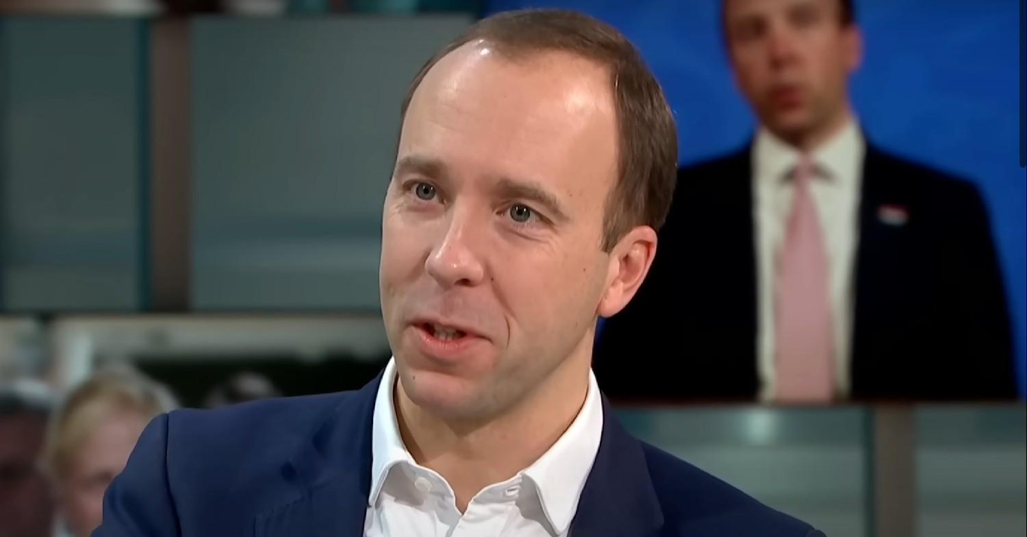 Matt Hancock smirking on GMB