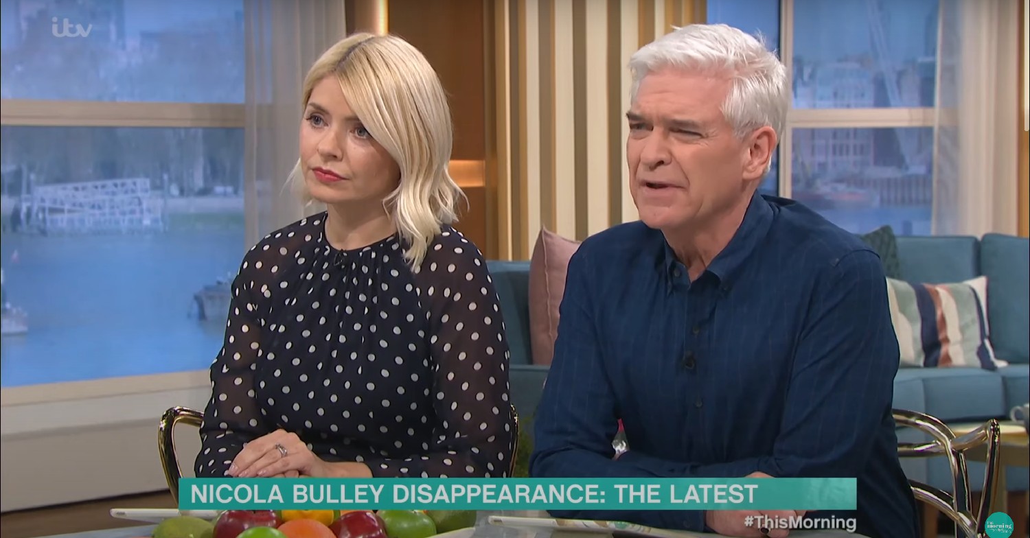 Holly Willoughby and Phillip Schofield looking cross on This Morning 