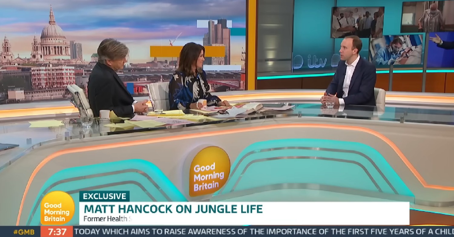 Richard Madeley and Susanna Reid speaking to Matt Hancock on GMB