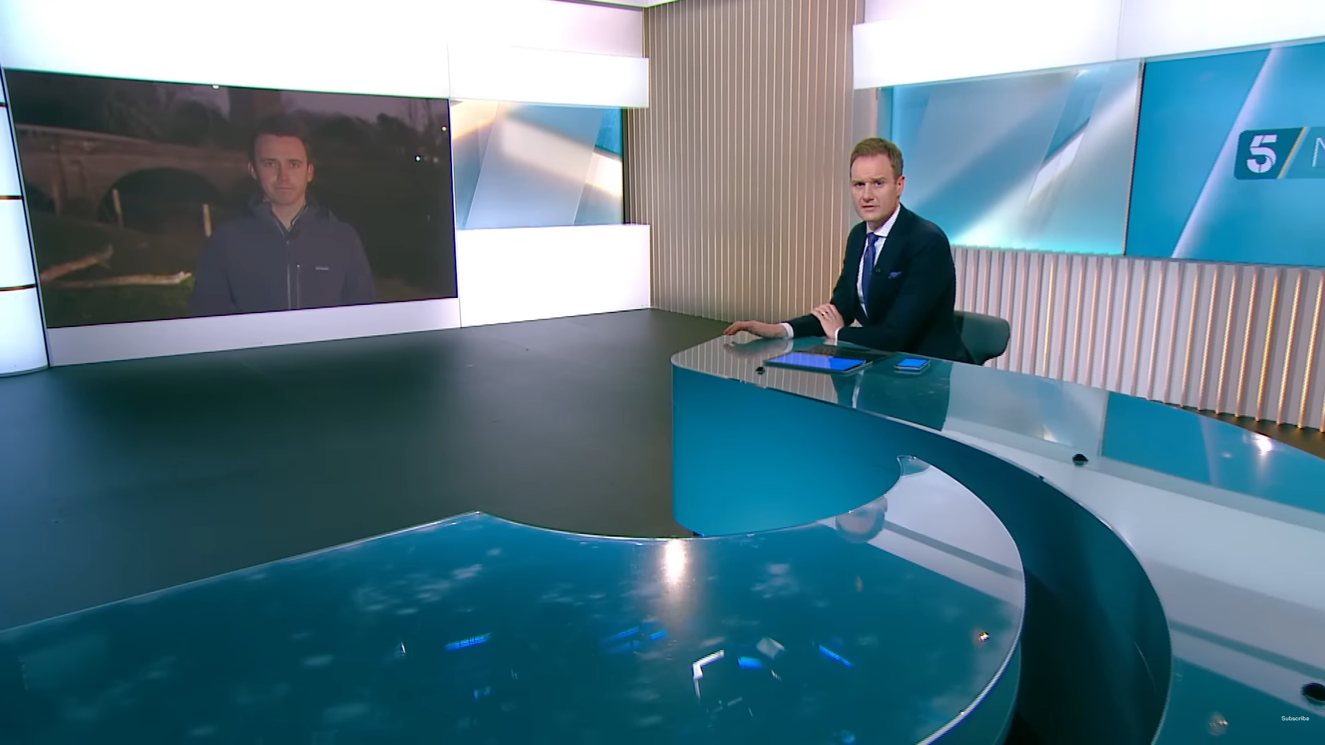 Dan Walker speaks to Bradley Harris at the River Wyre