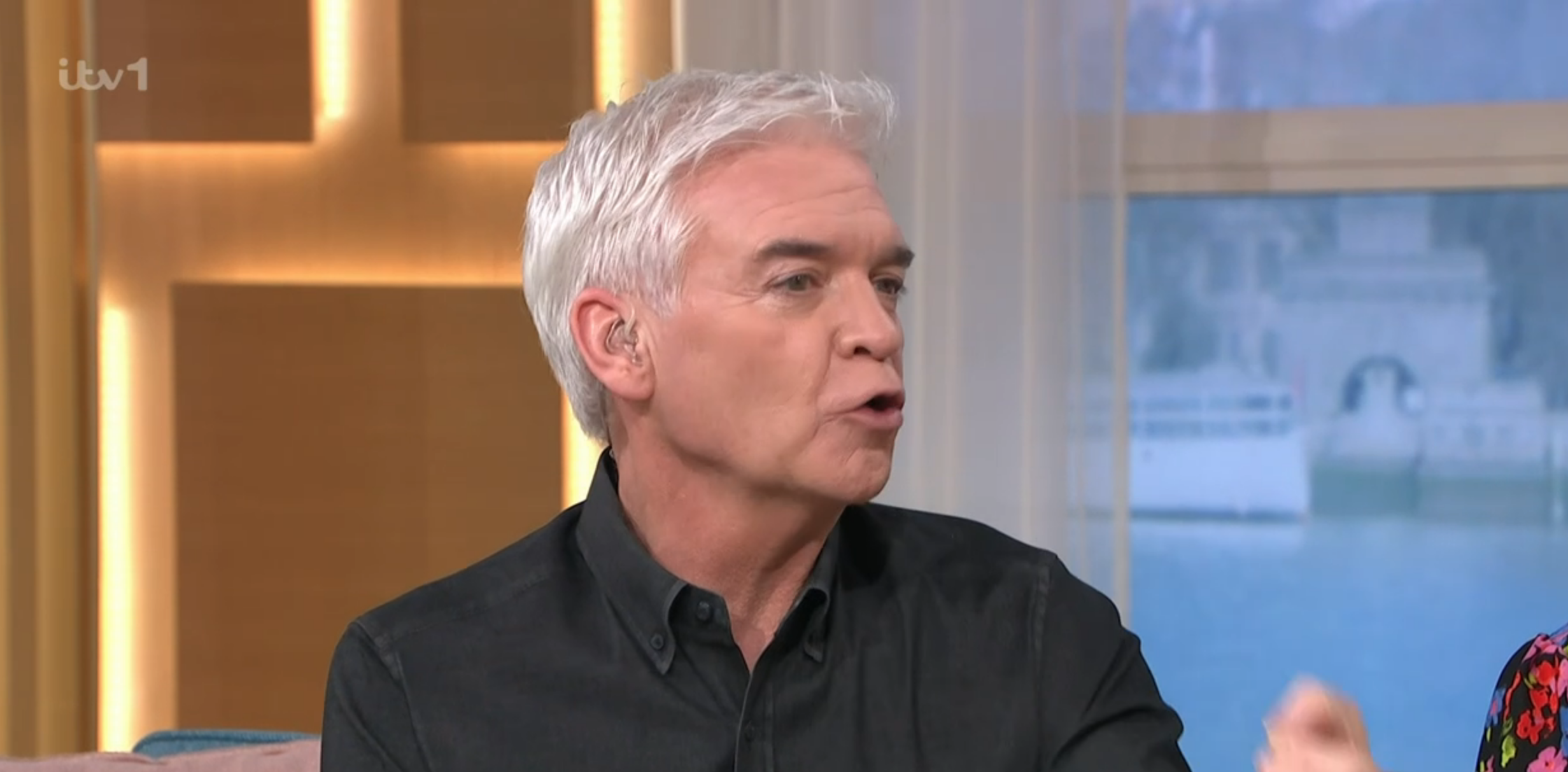 Phillip Schofield talking on This Morning with his mouth open