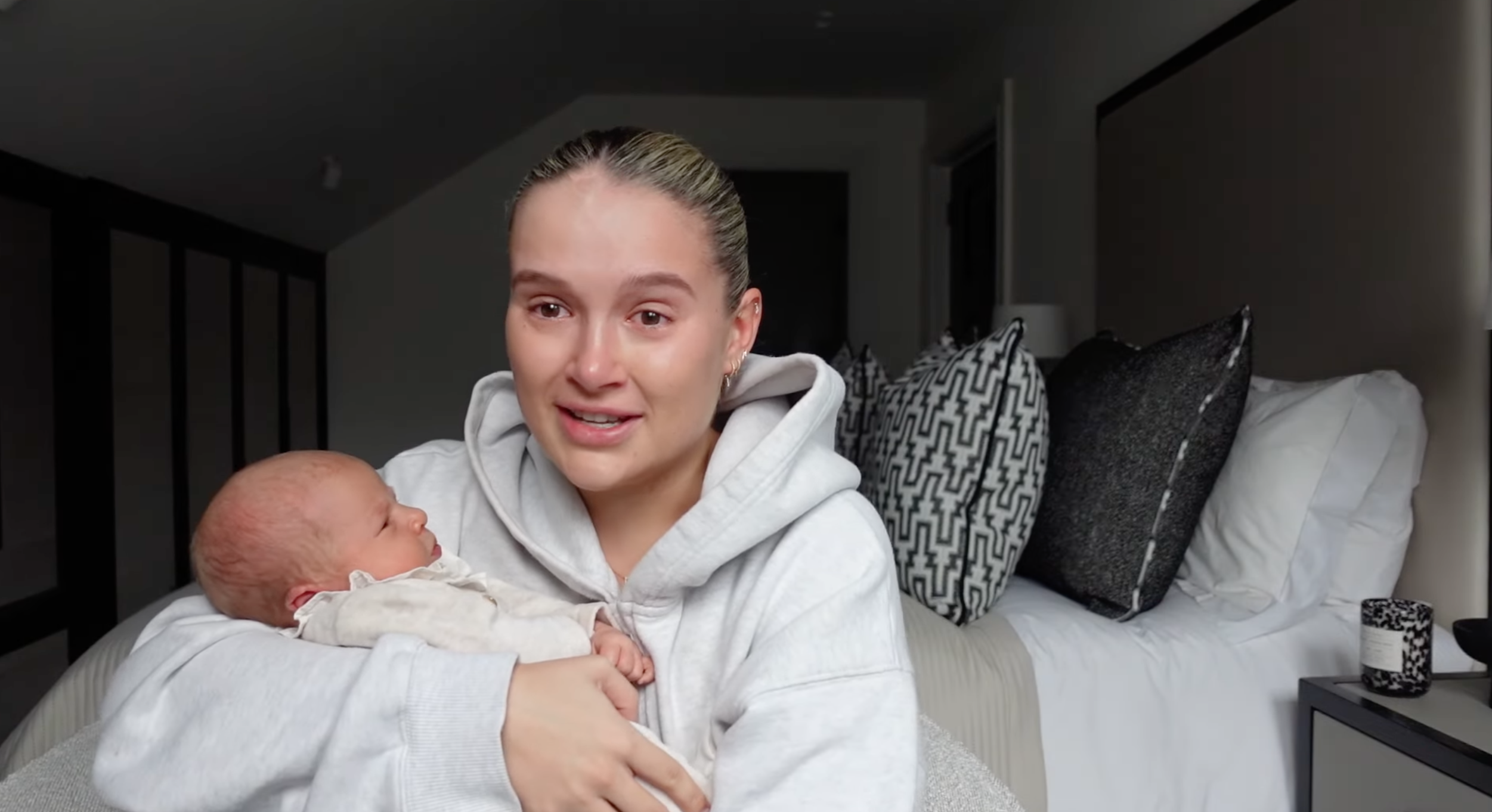 Molly-Mae Hague crying holding her baby Bambi