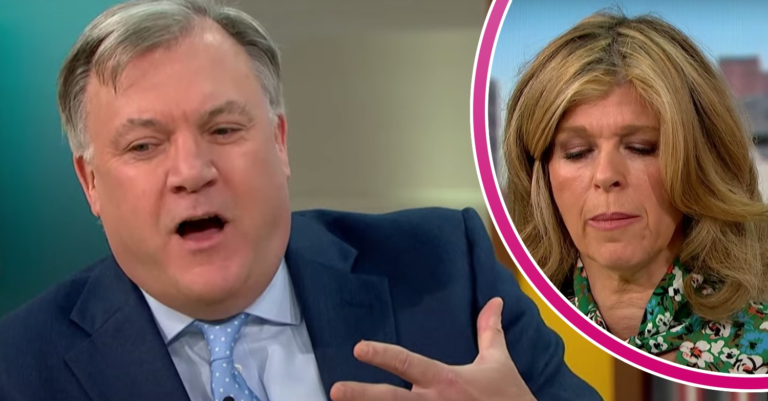 Ed Balls make his point on GMB today, Kate Garraway looks down