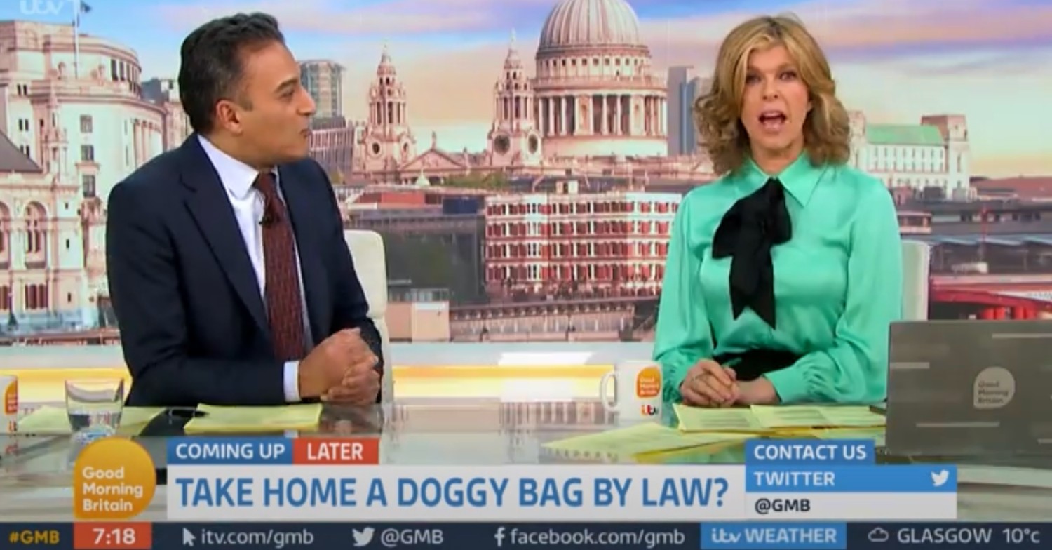 Adil Ray and Kate Garraway talking on GMB