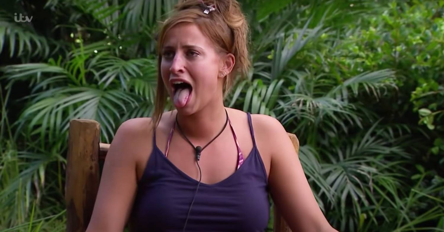 Ferne McCann sticks her tongue out on I'm A Celebrity