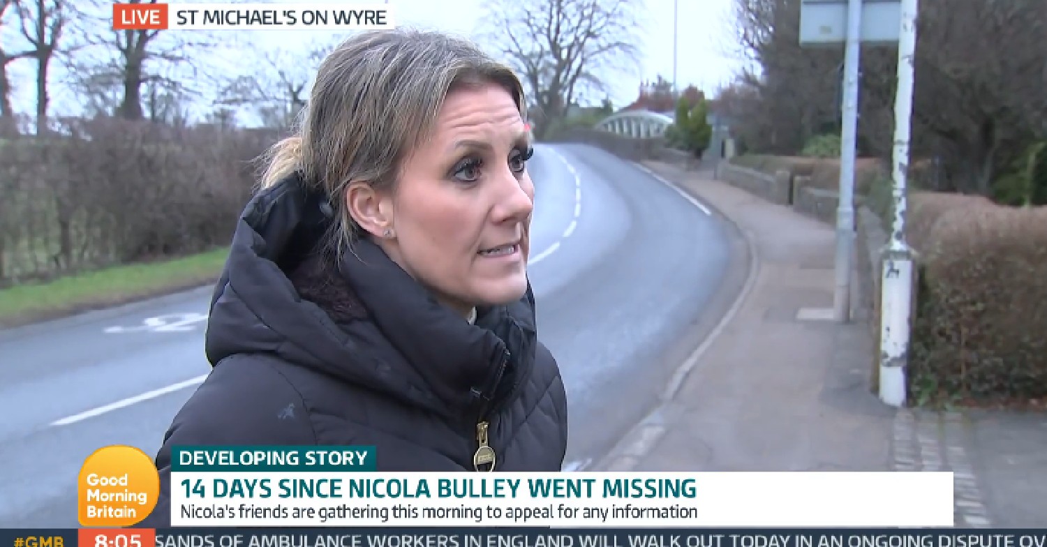 Friend of Nicola Bulley speaking to reporter on GMB
