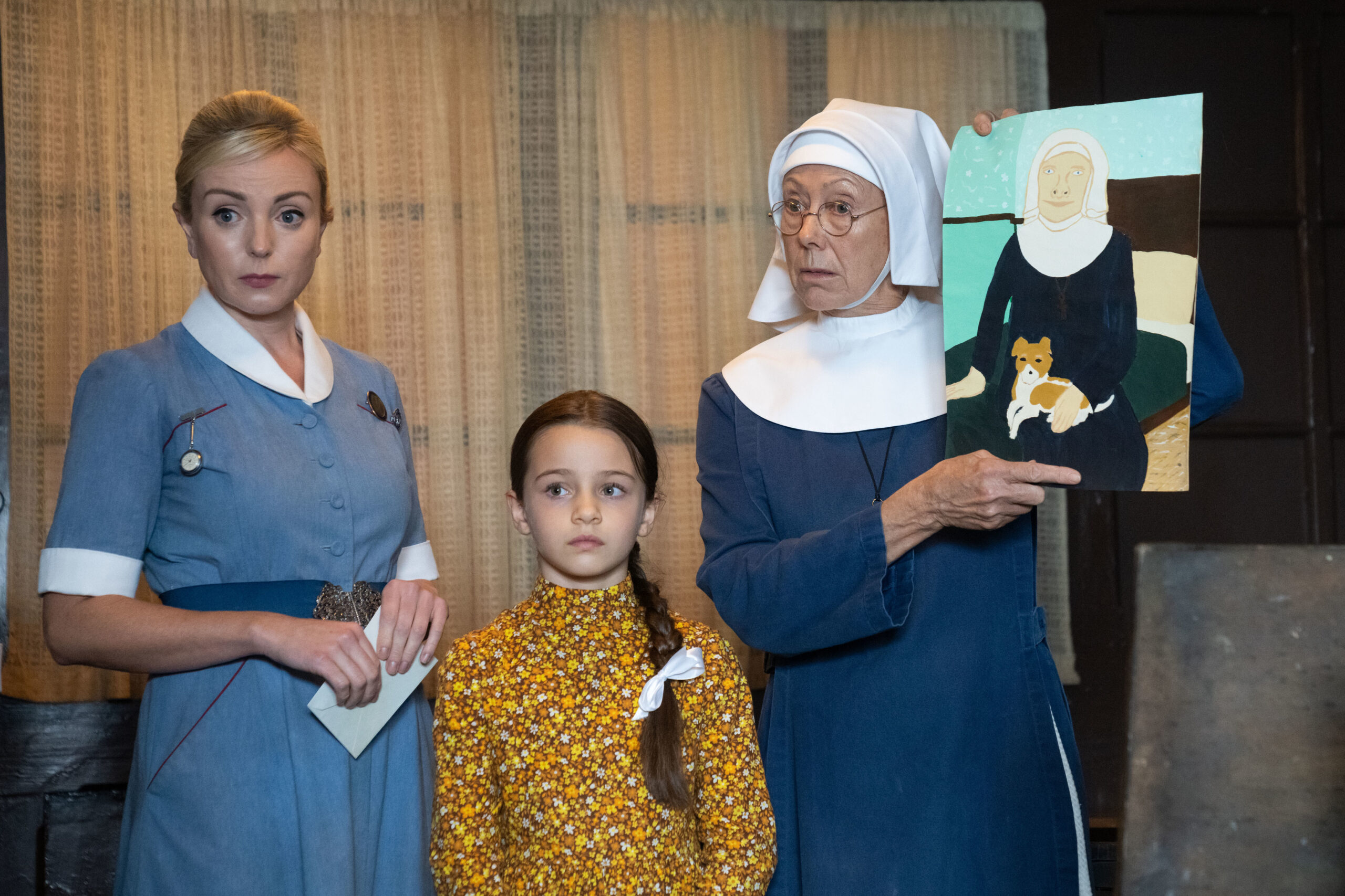 Sister Julienne, Trixie and Francesca frown in Call the Midwife