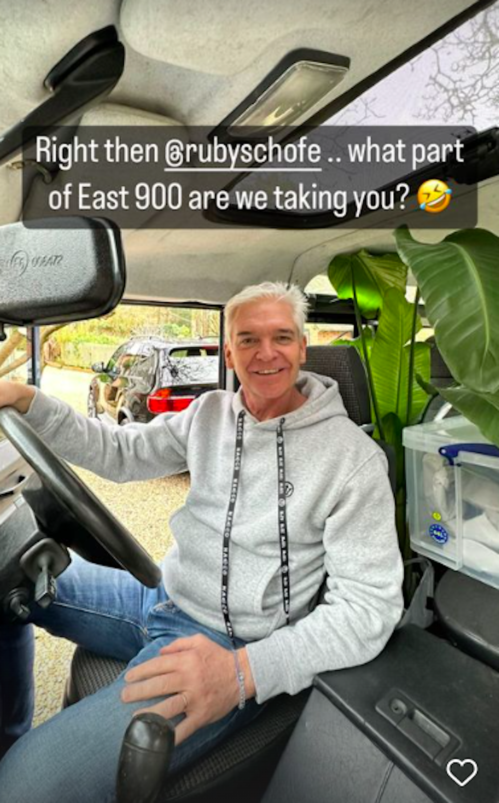 Phillip Schofield in his car