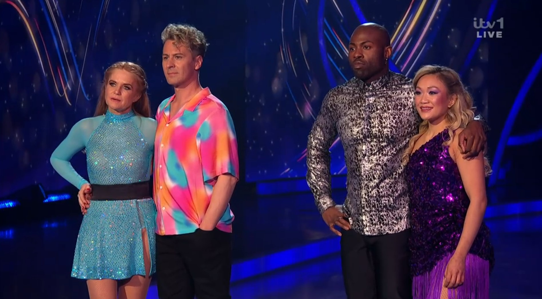 Patsy Palmer, Matt Evers, Darren Harriot and Tippy in the Dancing On Ice skate-off