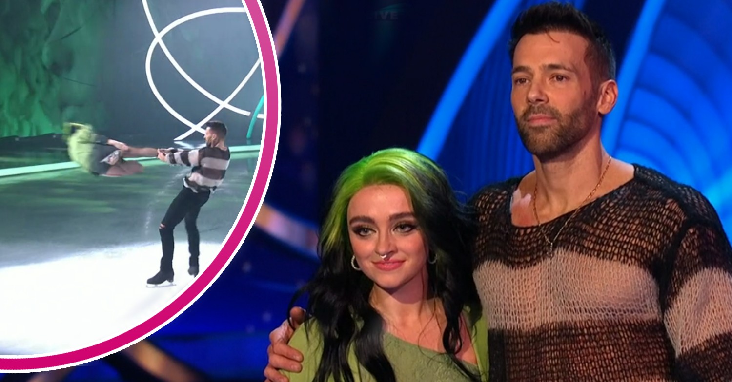 Mollie Gallagher and Sylvain Longchambon doing headbanger on Dancing On Ice