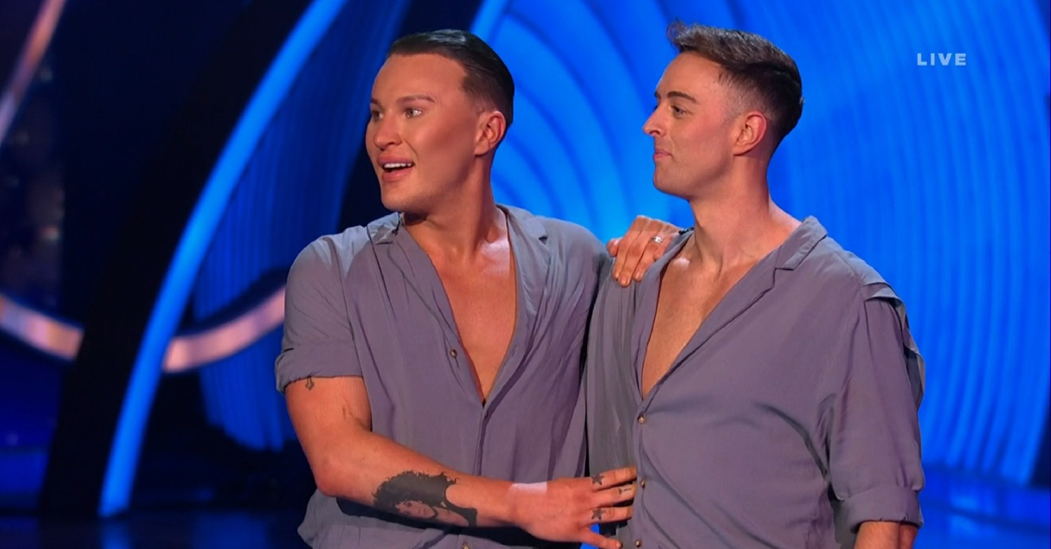 The Vivienne out of drag and Colin on Dancing On Ice 