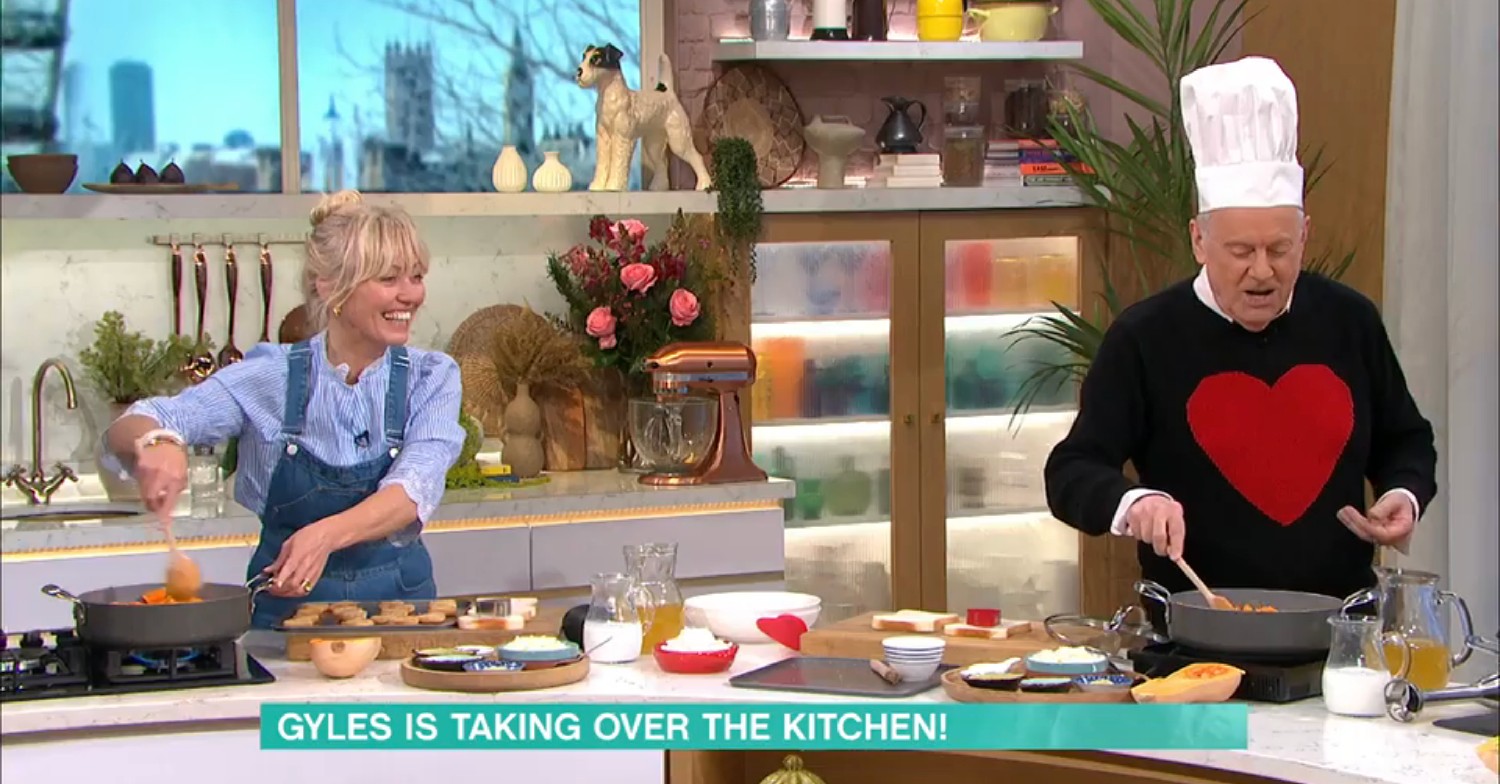 Clodagh McKenna and Gyles Brandreth cooking on This Morning today 