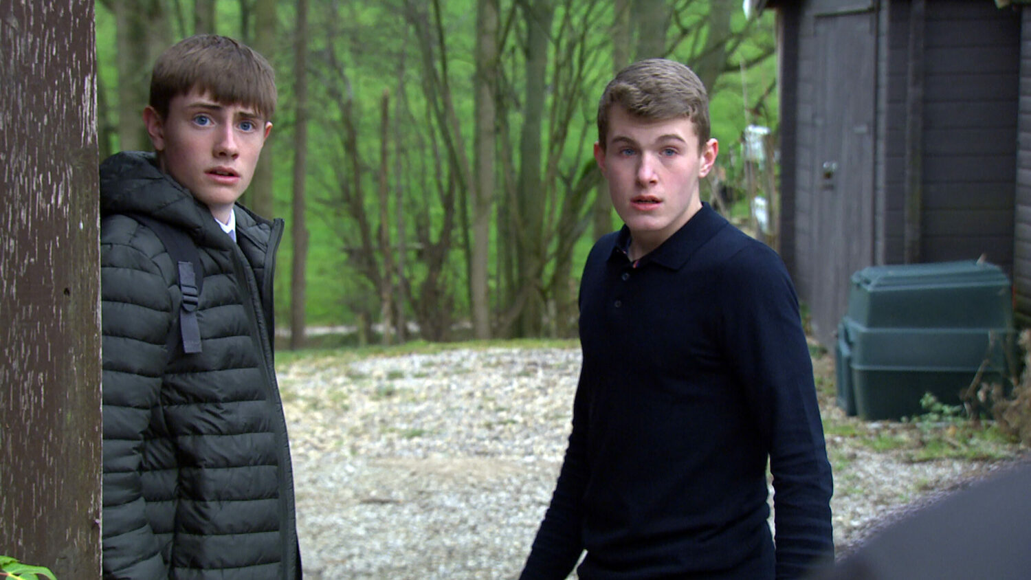 At the LBBTQ+ History Month Celebration, Arthur Thomas [ALFIE CLARKE] is delighted when Marshall [MAX FLETCHER] stays to listen to his speech. However, when Colin [MARK NOBLE] finds Arthur and Marshall outside the village hall together, he insults Arthur and marches off with Marshall