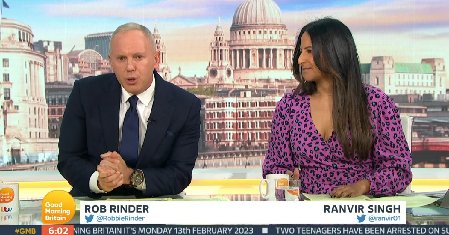 Robert Rinder speaking as Ranvir Singh looks at him on GMB