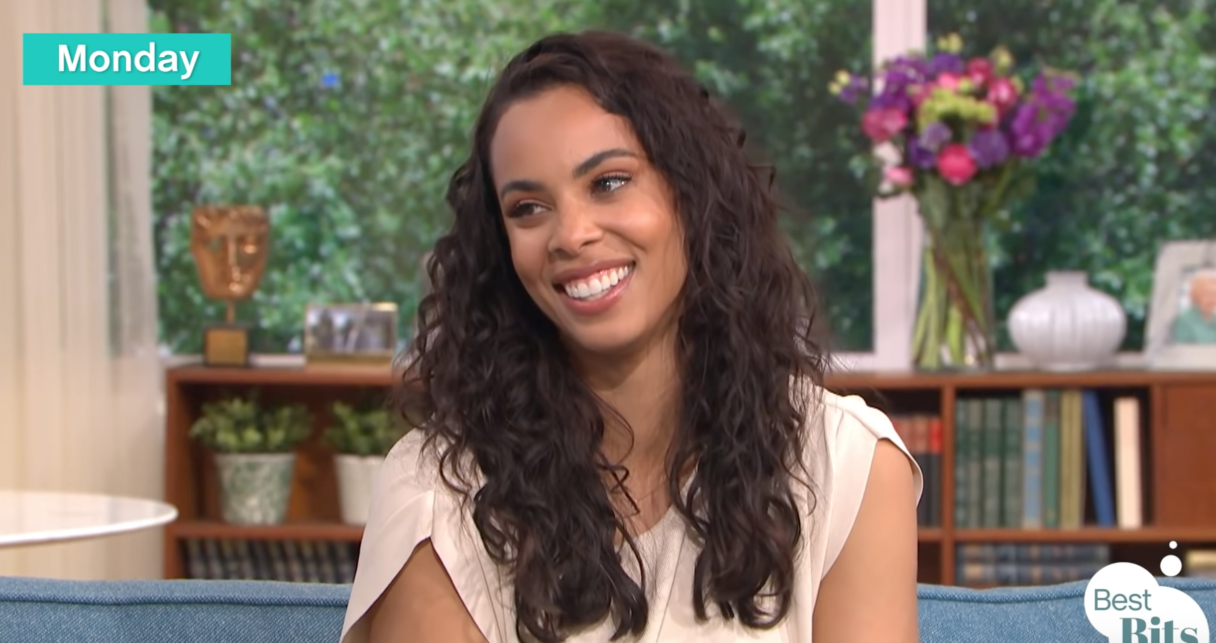 Rochelle Humes smiling on This Morning