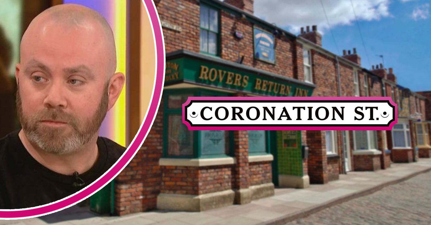 Iain Macleod with the Coronation Street background and logo