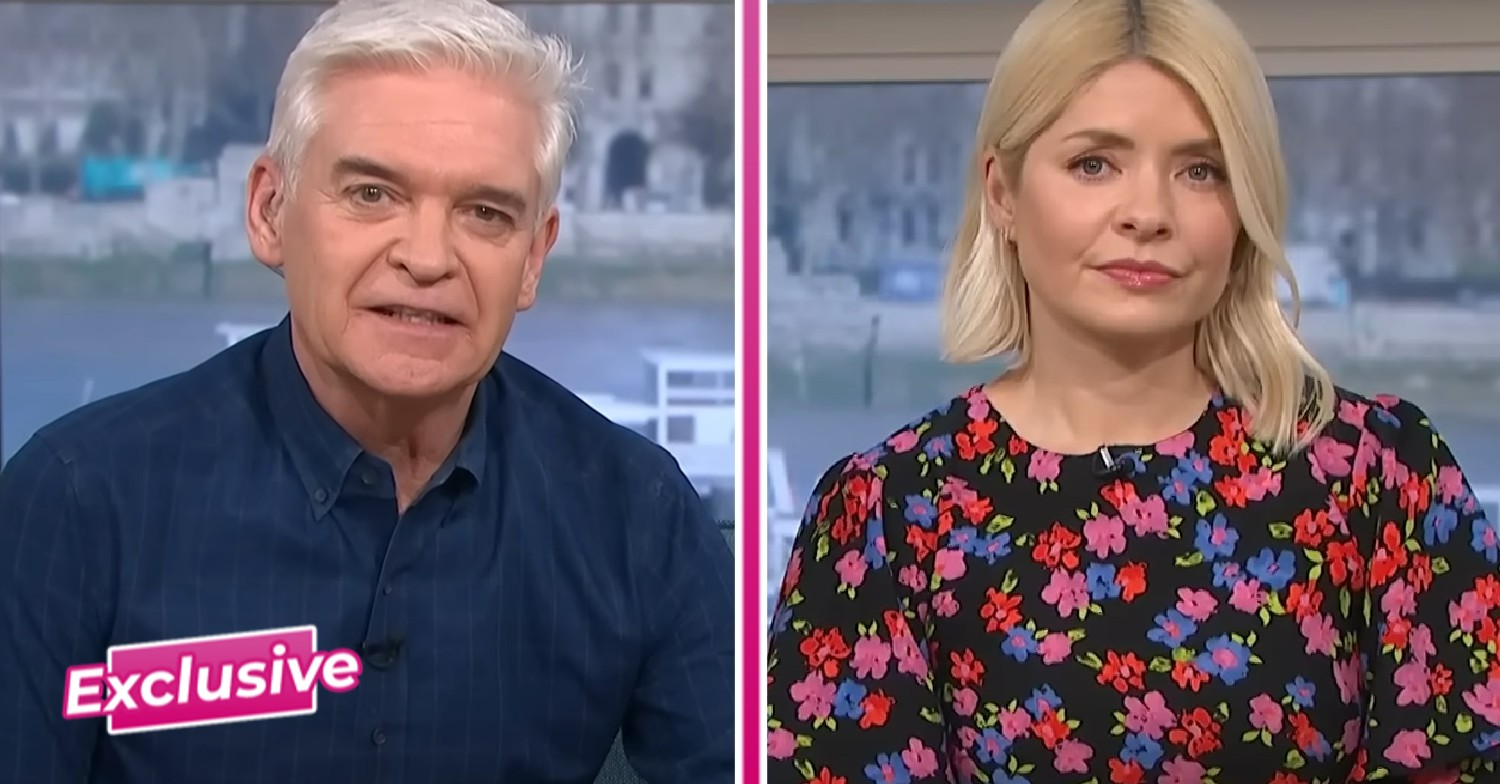 Phillip Schofield and Holly Willoughby on This Morning with 'exclusive' badge