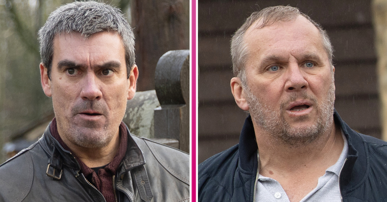 Emmerdale's Cain and Will look furious