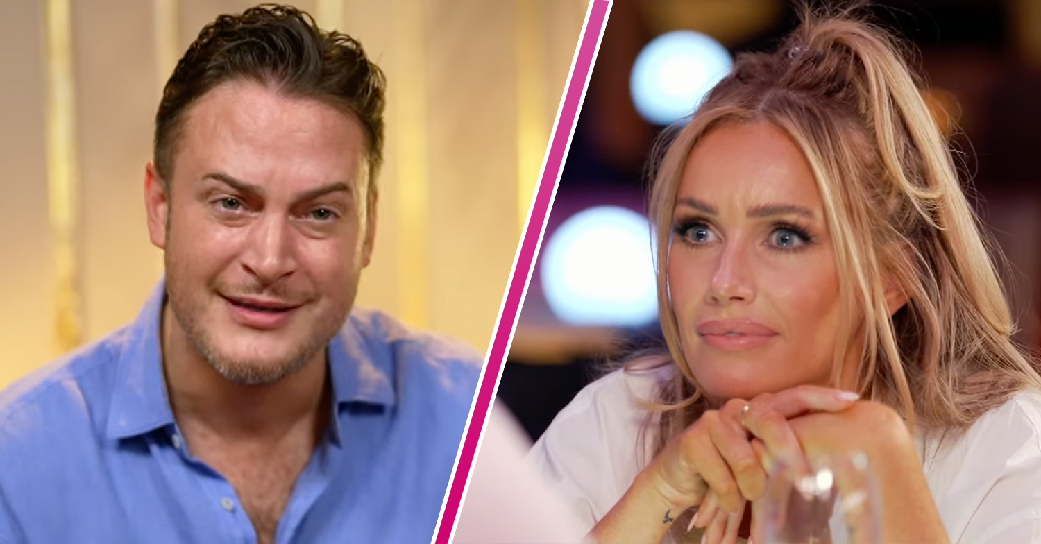 Gary Lucy looking pained and Laura Anderson looking shocked