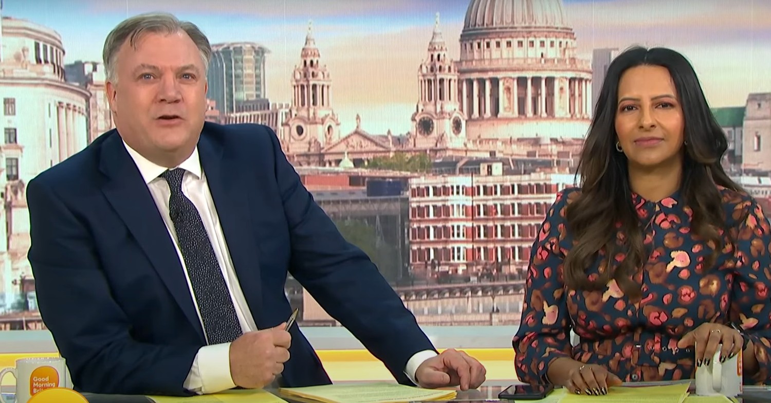 Ed Balls and Ranvir Singh hosting GMB today